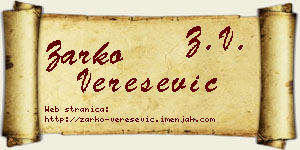 Žarko Verešević vizit kartica